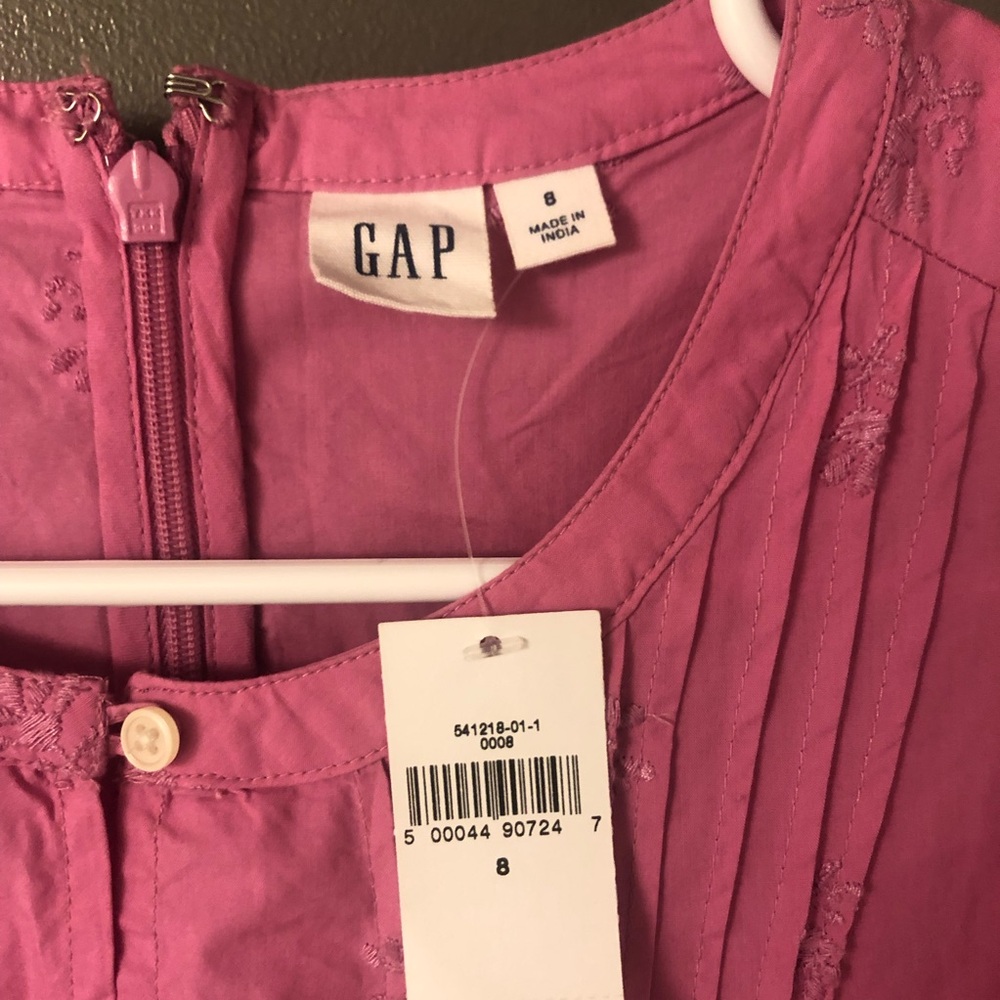 NWT Gap Flutter Sleeve Bubblegum Pink Midi Eyelet Dress Size 8 - Picture 6 of 7